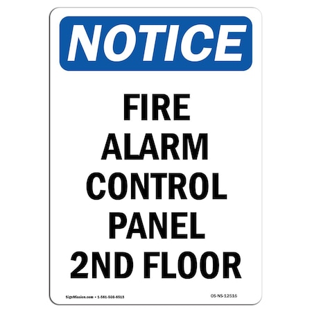 Signmission OSHA Notice, 5" Height, Fire Alarm Control Panel 2Nd Floor Sign, 5" X 3.5", Portrait OS-NS-D-35-V-12516
